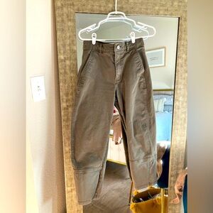 Olive khaki utility barrel pants